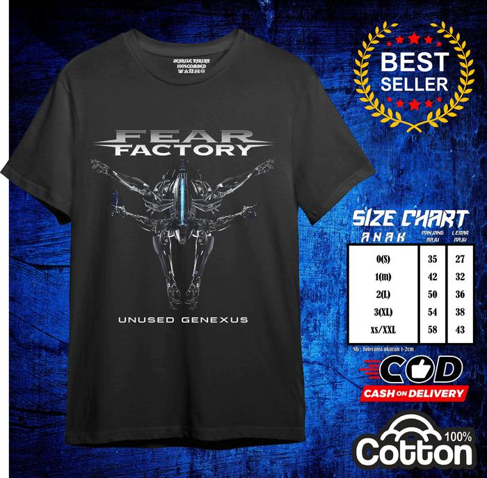 Kaos Anak fear factory hand dengan Kerah Oblong dan Lengan Pendek - Edisi Premium Spesial