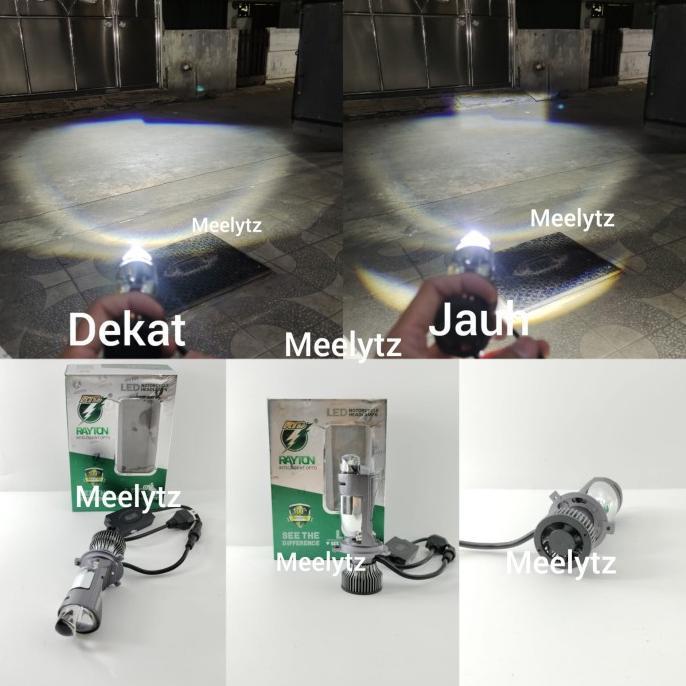 LAMPU UTAMA LED RTD M01K MINI PROJECTOR H4 CUT OFF MOTOR MOBIL LAMPU D