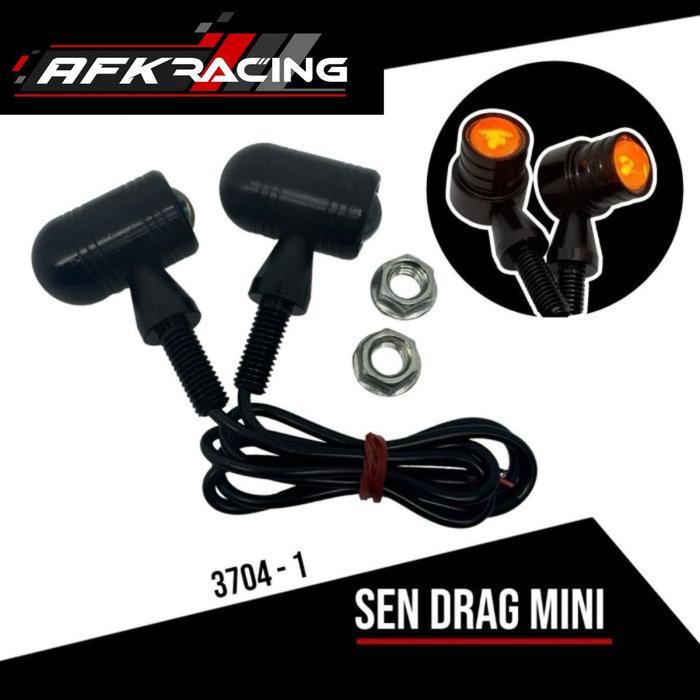 PREMIUM sen mini DRAG FULL CNC mata LED besar LED SUPER TERANG SUPER BRIGHT GARANSI 1 tahun sein mot