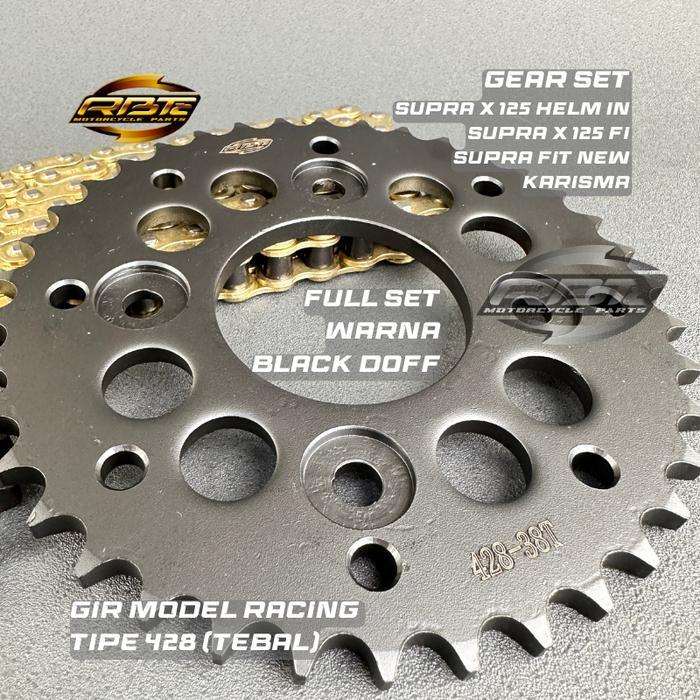 GEAR GIR SET GIR PAKET SUPRA X 125 HELM IN REVO FIT KARISMA BLADE 125 14T 38T