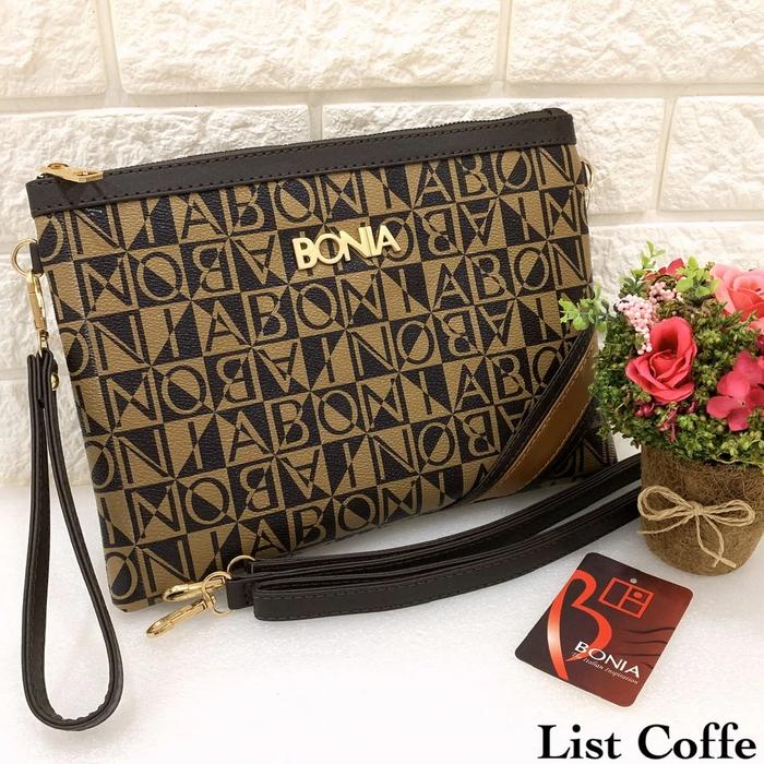 Tas Batam BONIA LINE Super Premium Import Clutch selempang wanita sling bag strip