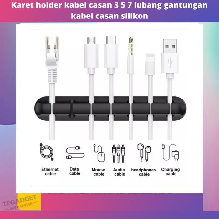 Karet holder kabel casan 3 5 7 lubang gantungan kabel casan silikon