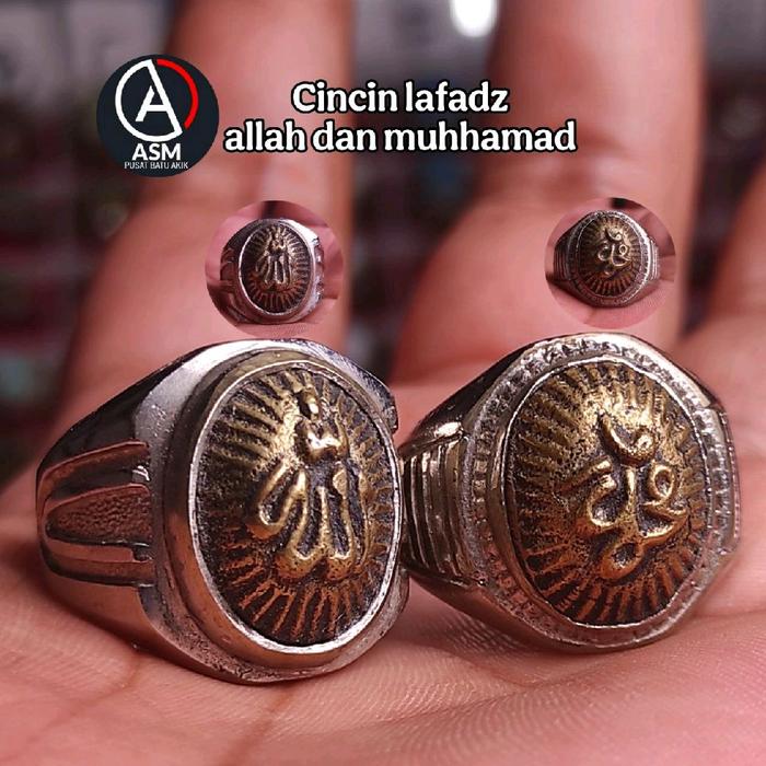 Cincin Batu akik lafadz Allah dan Muhammad
