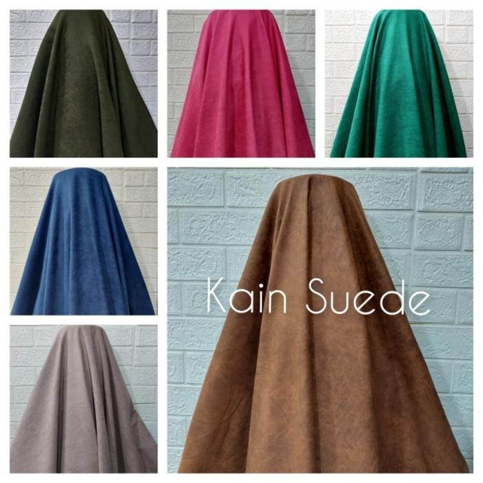 Kain Suede Import Meteran Harga1/2 Meter 50×145 Cm Bahan Sarung Bantal Sofa Lapisan Tas Rok Kulot Te