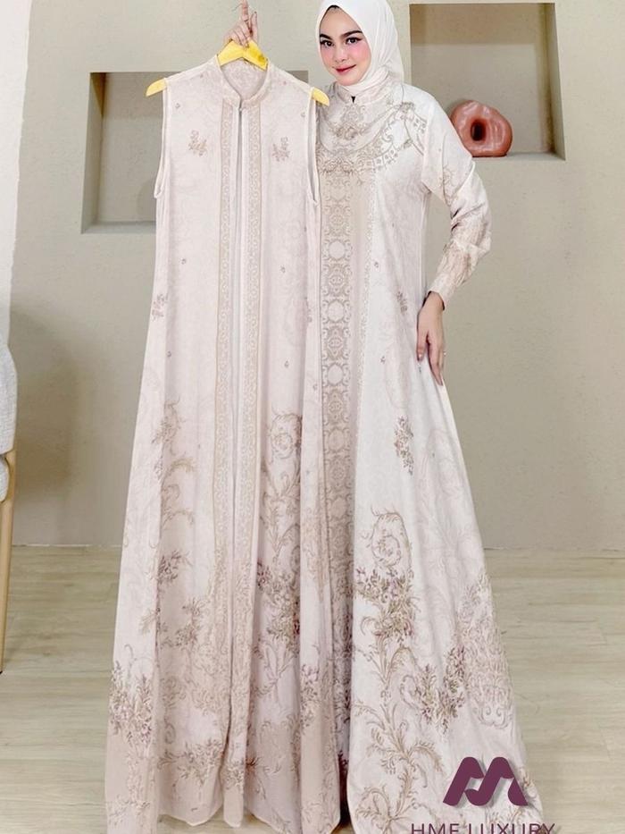 Widya Dress By Hmf Luxury // Gamis Muslim Terbaru Cantik Elegan