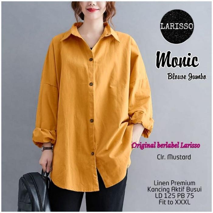Blus jumbo lengan panjang / Monic blus jumbo Linen
