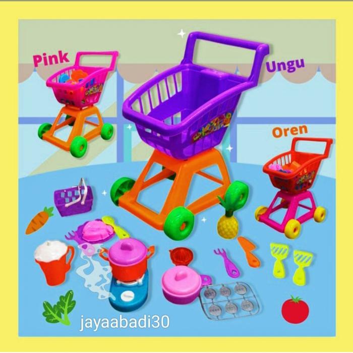 Mainan Masakan Troly Jumbo SM918/Masakan Troli Jumbo/Troli Dorong Jumbo
