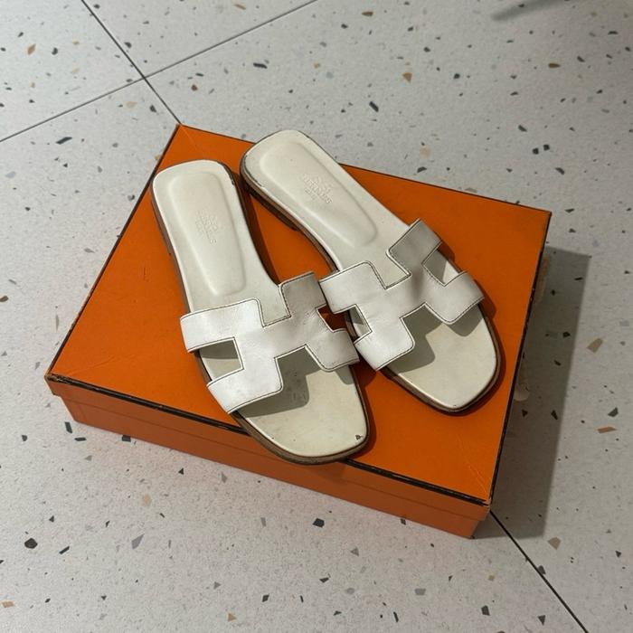 Hermes women sandal Oran white second