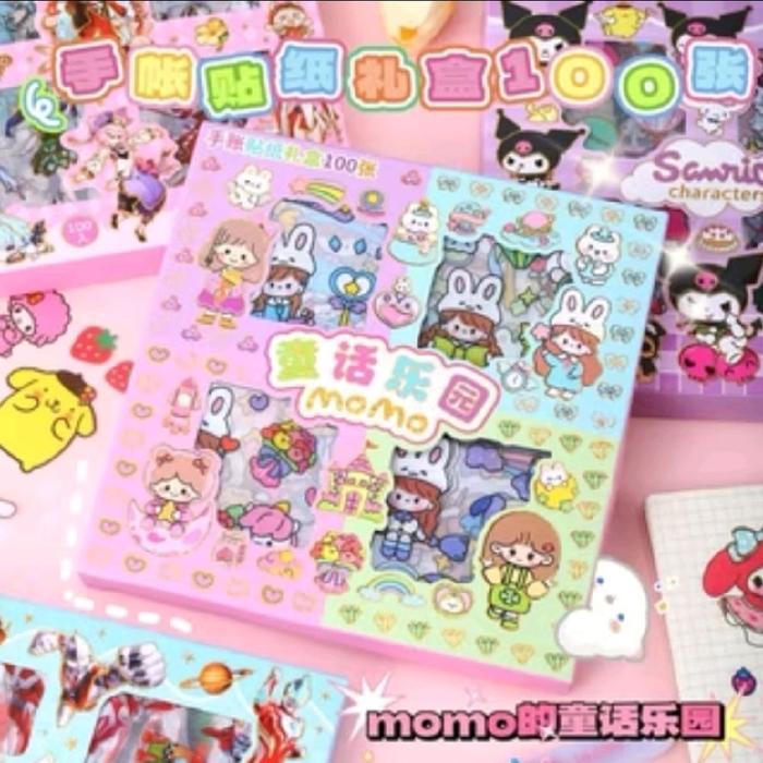 100 Lembar Stiker Sticker momo sanrio Lotso kuromi..