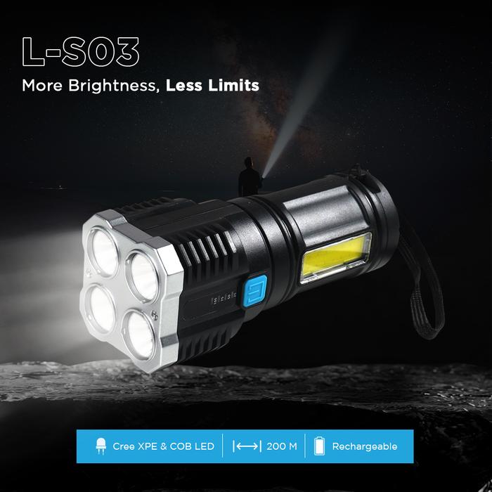 ZHIYU Senter LED XPE COB USB Rechargeable Waterproof IP44 200 Lumens - L-S03