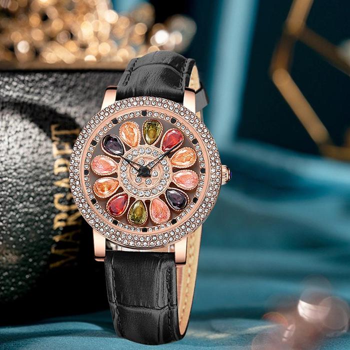 Cristiano Aillen Jam Tangan Wanita 878 Kulit Leather Asli Analog Turbine Water Resistant 3 ATM