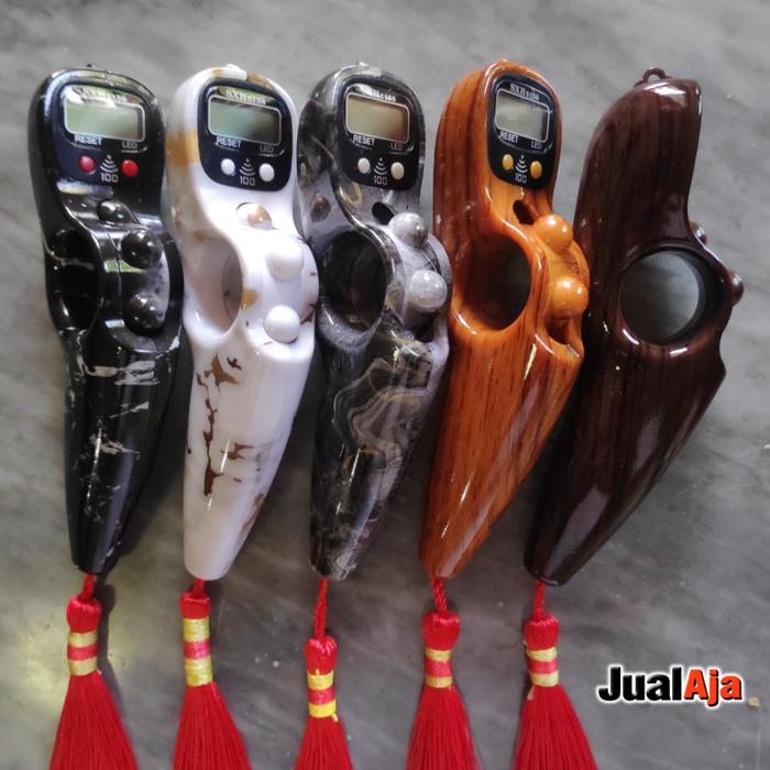 Terbaru Tasbih Digital Alarm Bunyi Beep 100 Motif Marmer dan Kayu + Lampu LED Premium Alat Hitung