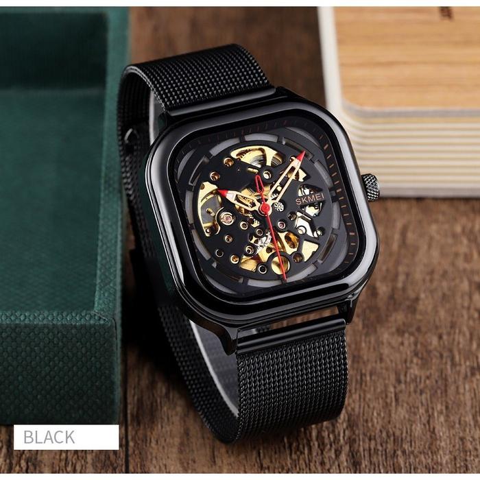 JAM TANGAN SKMEI ORIGINAL AUTOMATIC SK9184 / SK 9184 RANTAI PASIR