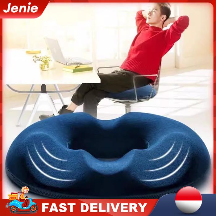 Bantal Alas Duduk Memory Foam Bentuk Donat Bantal Alas Kursi Terapi Tulang Ekor Bantal anti wasir