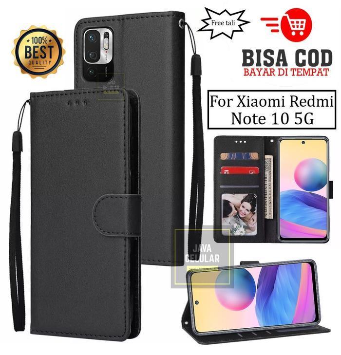 Flip Case Untuk Xiaomi Redmi Note 10 5G Flip Case Kulit - Casing Dompet Case Wallet Leather Case Pon