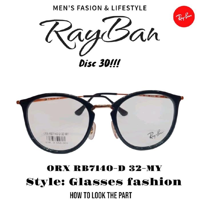 Frame RayBan Branded Original ORX RB7140-D 32-MY Kacamata Fashionable untuk Pria & Wanita