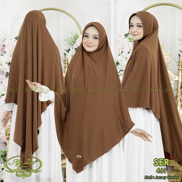 BISA COD! Hijab Instan Syari Jumbo Kepala Pet Busa Kode SER Bahan Jersy Strada By Ory AjeZas Collect