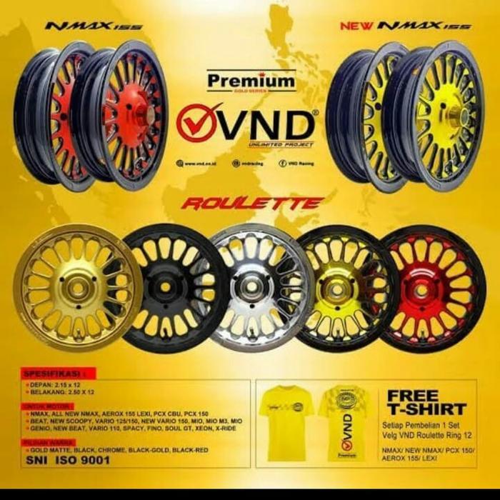 VELG RECING VND RING 12 ROULETTE MIO M3/MIO Z/FINO/XEON/FREEGO/MIO J