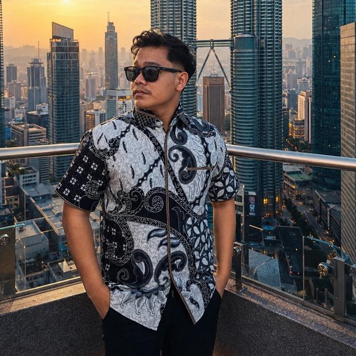 LOKANANTA kemeja batik katun 40s smock bordir bahan katun premium nyaman dan adem saat di pakai
