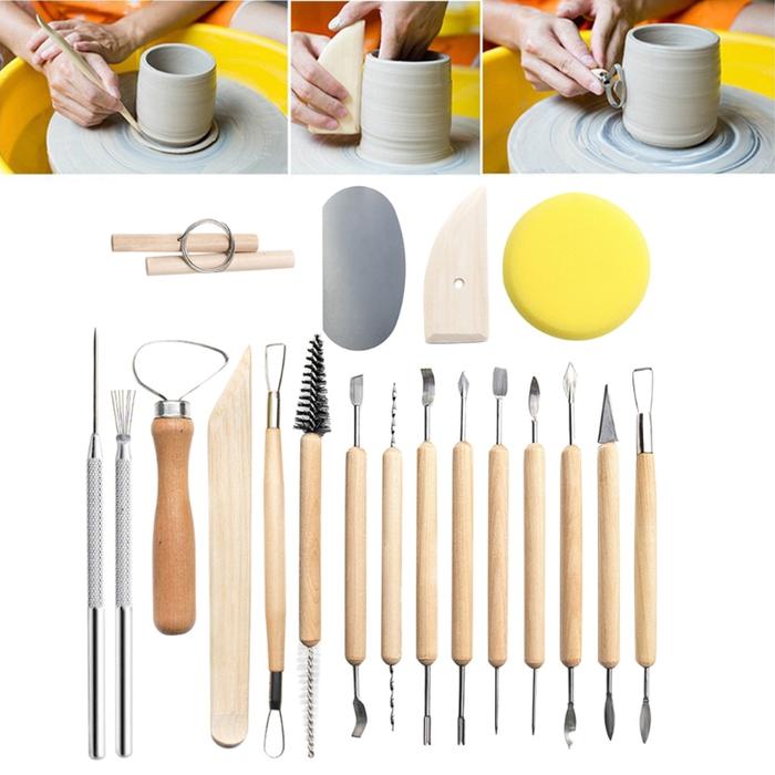 19 Pieces/Set Pottery Tools Kit Clay Pottery Sculpting Tools Clay