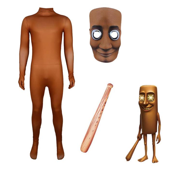 Tung Tung Tung Sahur Cartoon Jumpsuit for Kids Italian Brainrot Costume for Birthday Party Halloween