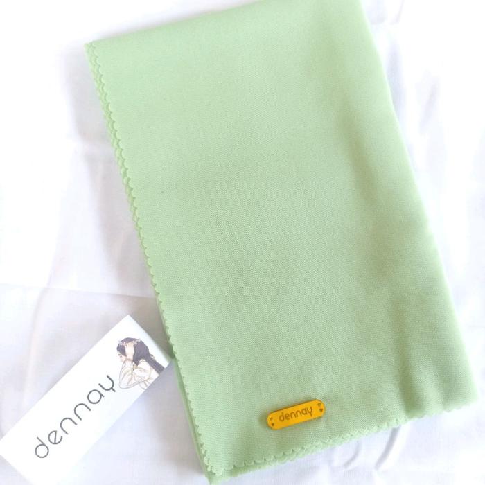 DEENAY POLOS SAGE GREEN LOGO  jilbab  katun  voal  wanita Segi Empat Square Kerudung Muslim Hitam Hi