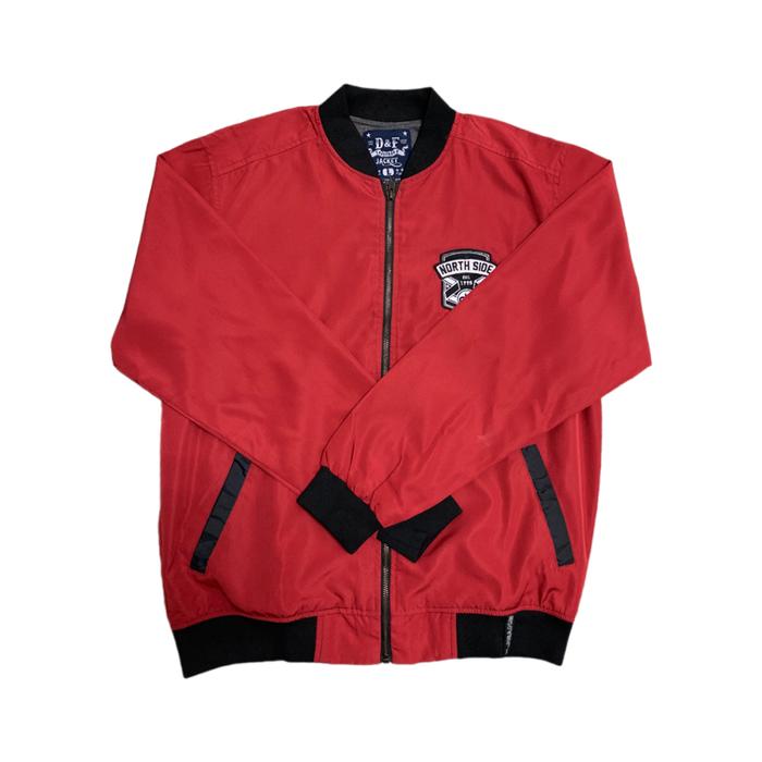 d&f Jaket Bomber Pria Unisex Parasut - Merah