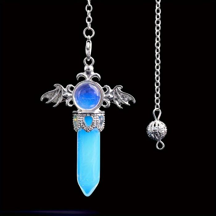 Angel Wing Natural Stone Pendant Pendulums Healing Reiki Crystals Amethysts Quartz Pendulum for Divi