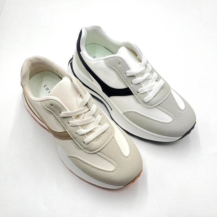 Laviola 4019 LSY - Sepatu Sneakers Casual Wanita Black dan Grey Shoes