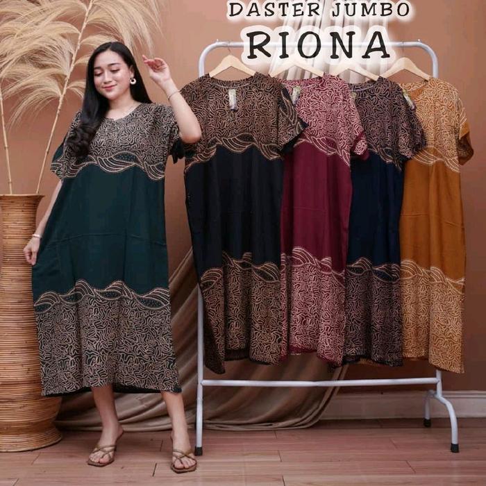 Daster jumbo DJ busui wanita jaman sekarang,model kancing depan & saku bahan rayon