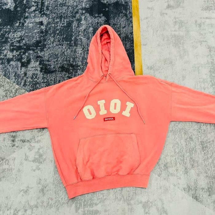 Hoodie OIOI Seoul vintage unisex oversize warna orange salem Sweater