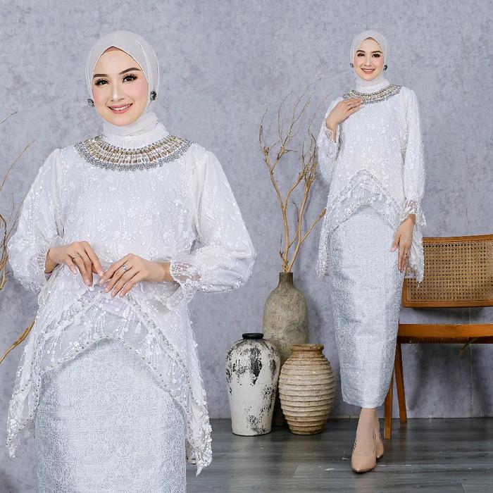 Set kebaya bugis Baju  kondangan wanita modern seragam wisuda remaja kekinian