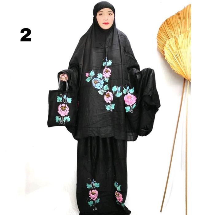 MUKENA LUKIS TIMBUL MOTIF BUNGA JUMBO