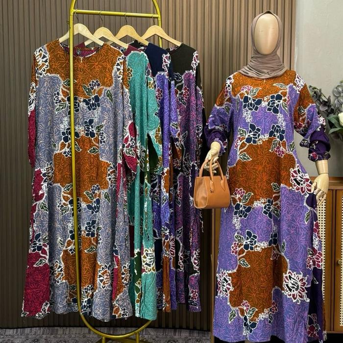 Longdress gamis Rumina LD 115 batik cap pekalongan