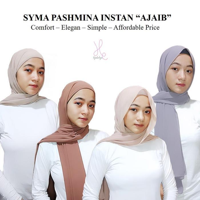 Jilbab Pashmina Inner 2in1 dengan Ciput Tali dan Basic Tali - Muslim Rayon Kerudung