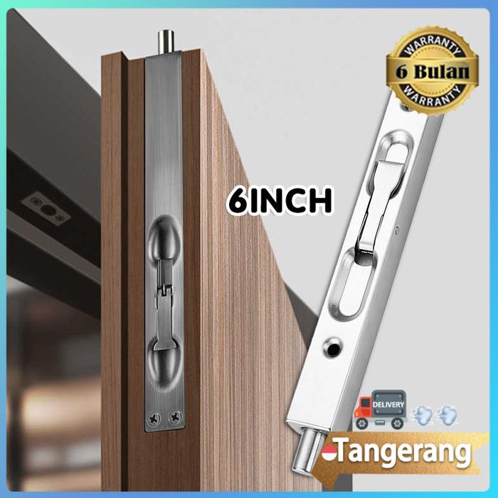 6 Inch Stainless Grendeltanam Pintu Panjang Slot Pintu Panjang Flush Bolt