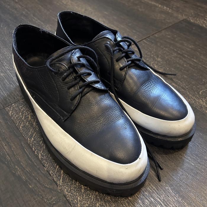 Utara Footwear Sepatu Derby Shoes DECO - Black/White/Black 42