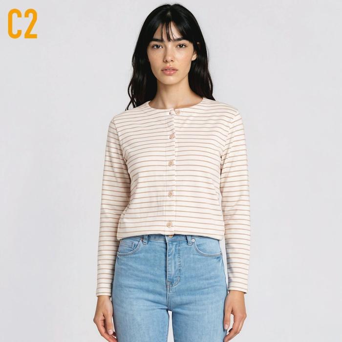 C2 Rearic Ecru Outer Wanita