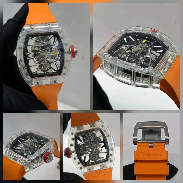 Jam tangan RM27-02.43MM rubber orange dial transparan