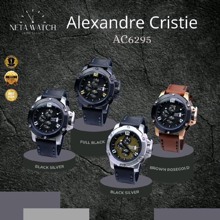 Jam Tangan Alexandre Cristie Pria AC6295 Chronograph Elegan Watches