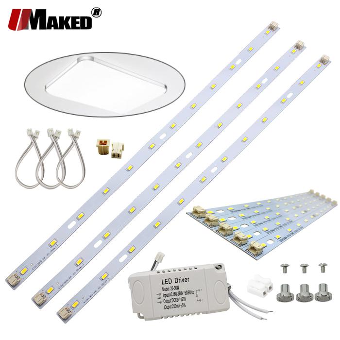 LED PCB Sets 12W 24W 36W LED Strips SMD5730 Aluminum Lamp Plate With Driver Ceiling Light Replace Ki