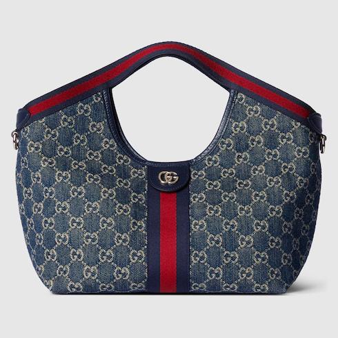 Tas Premium Wanita,Gucci Giglio small tote bag,blue