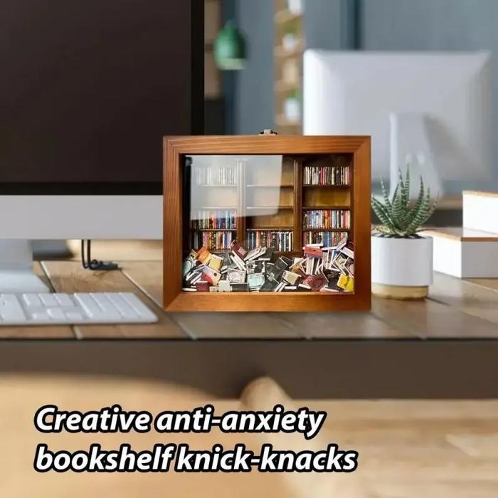 Rak buku kreatif Anti kecemasan, rak buku Mini Anti stres, rak