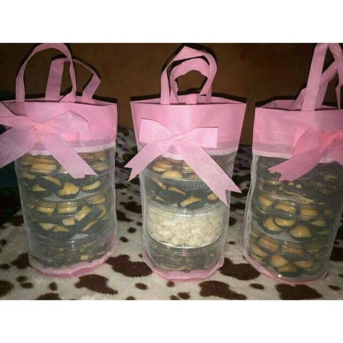PREMIUM (READY) terjamin Tas serut toples 3 susun ukuran 500 gram kombinasi tile spundbond harga 10 