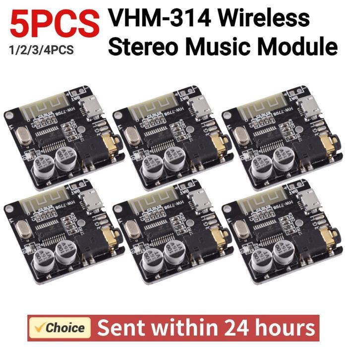 1-5Pcs Vhm-314 Wireless Stereo Music Module 3.5Mm Audio Aux Bluetooth Audio Receiver Board Micro Usb