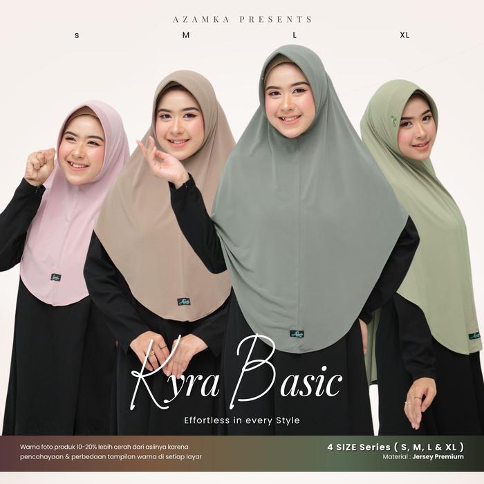 Azamka - Hijab Kyra Basic Series - Jilbab Instan Oval Casual Pad Antem - Bergo Sport Daily Syari Nya