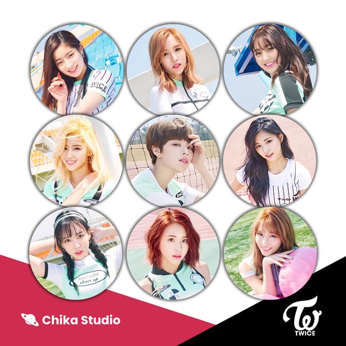 [TWICE Fan Merchandise] Pin Button Peniti & Magnet TWICE - Cheer Up | 32mm 44mm 58mm