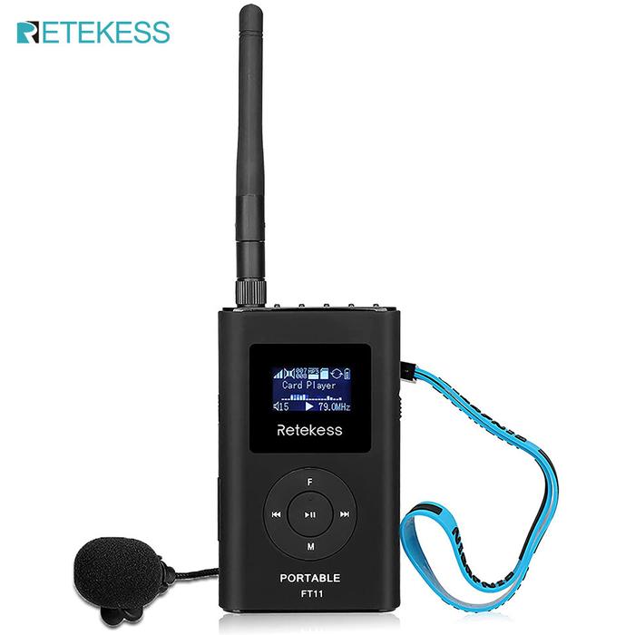 RETEKESS Pemancar FM Portabel FT11 0.3W, Stasiun Stereo Radio Mini,