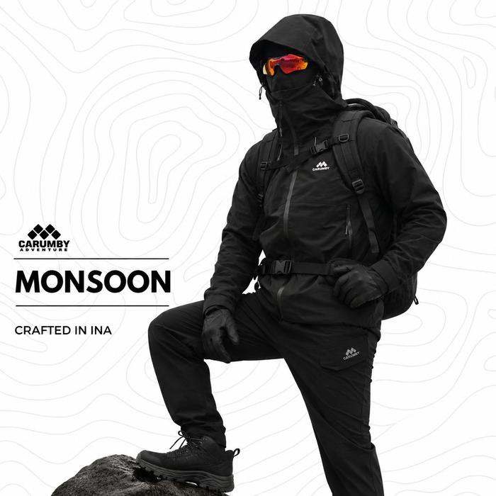 Jaket Gunung Carumby MONSOON Pria Wanita Unisex Jaket Gorpcore Carumby Drizzle Waterproof Original