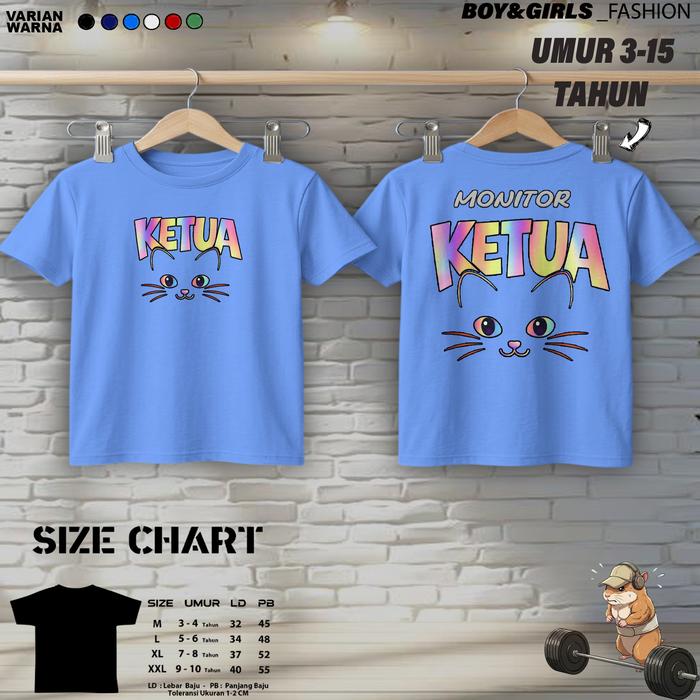 Kaos Anak Distro Premium (MONITOR KETUA)–Sablon DTF kualitas tinggi, lembut & tidak kaku Bahan Katu